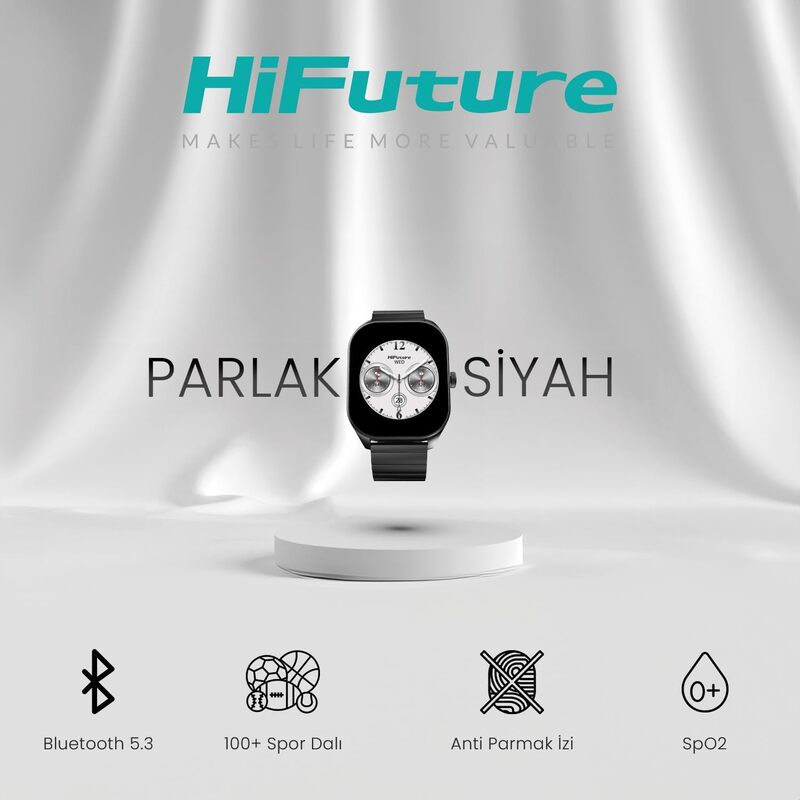 HiFuture APEX Amoled Stainless Steel Wireless Calling Smartwatch 2.0-Inch Screen Size Black